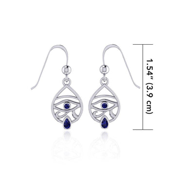 Eye of Horus Silver Earrings with Gemstone TER1688 - Jewelry